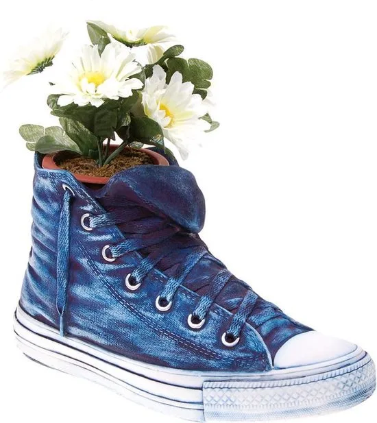 Antartidee Pflanzenhalter Jeans Sneaker Kunststoff Italienisches Design 25x14x11 cm