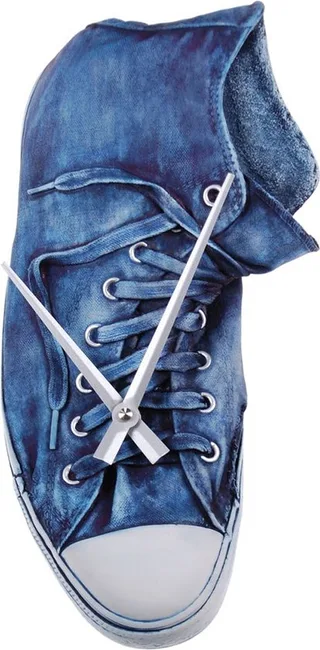 Antartidee Uhr Jeans-Sneaker Polystone surrealistisch italienisch 15x10x30 cm