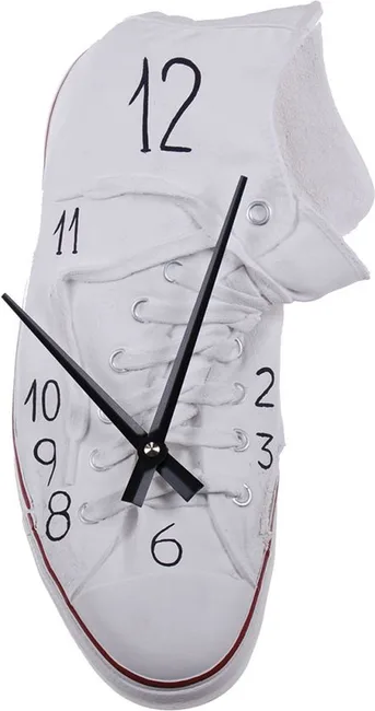 Antartidee Uhr weißer Sneaker Polystone surrealistisch italienisch 15x10x30 cm