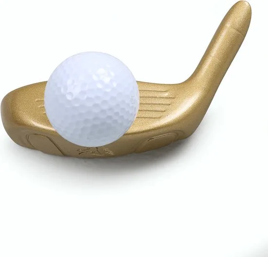 Antartidee Wandhaken Golfschläger Golfball Polystone goldfarben Italienisch 13 cm
