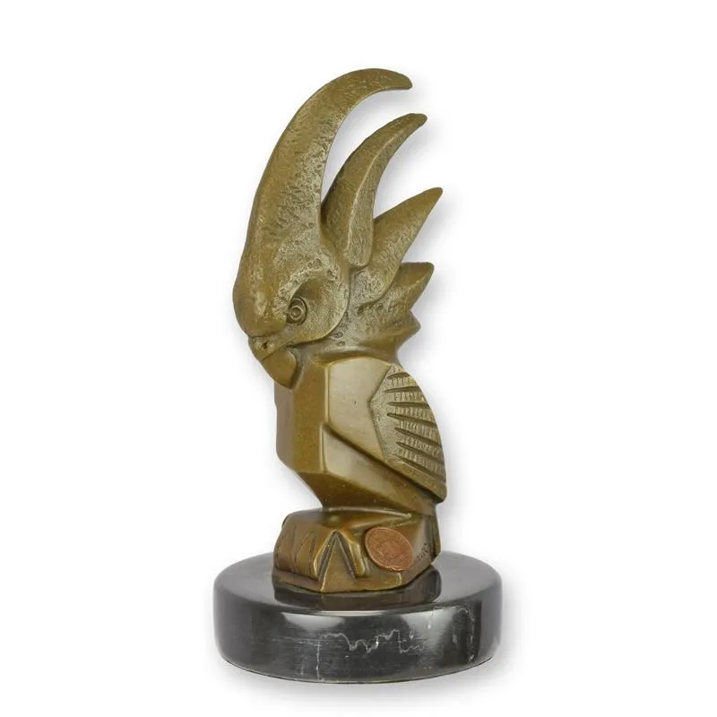 Art-déco-Bronze-Kühlerfigur Kakadu