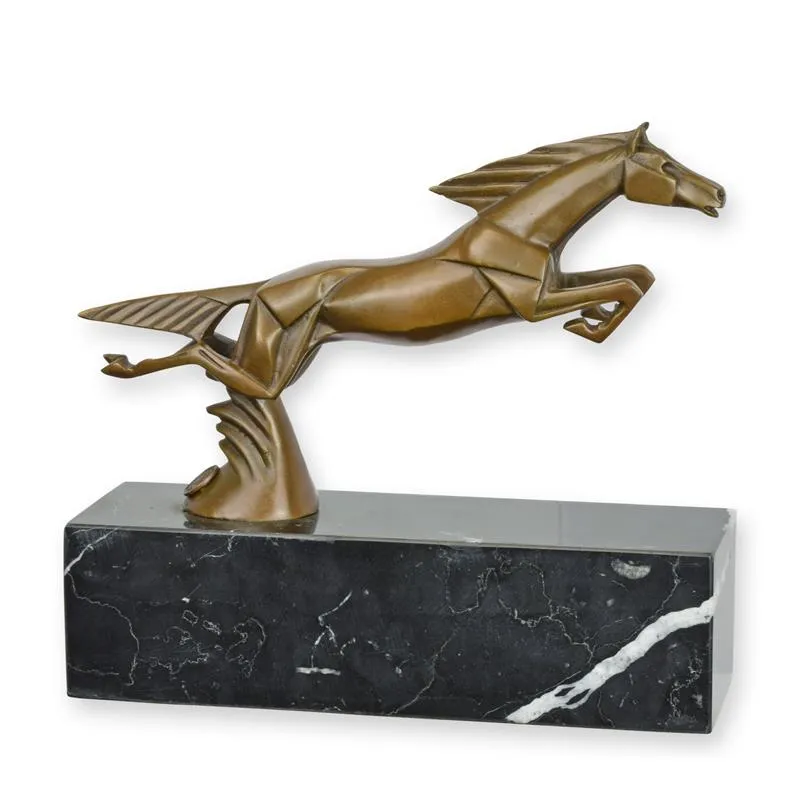 Art-déco-Bronze-Kühlerfigur springendes Pferd