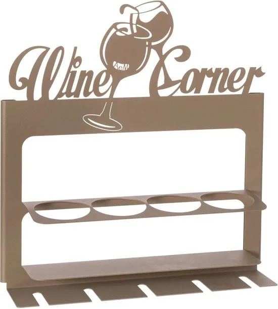 Arti e Mestieri Wandweinregal Wine Corner Eisen beige elfenbein 4 Fl 5 Gl 45x45 cm