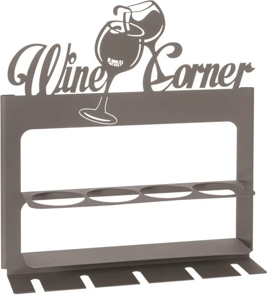 Arti e Mestieri Wandweinregal Wine Corner Eisen hellbraun 4 Fl 5 Gl 45x45 cm
