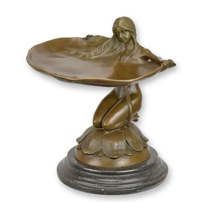 Bronze Art Nouveau Kartenschale Tablett 22,9 cm