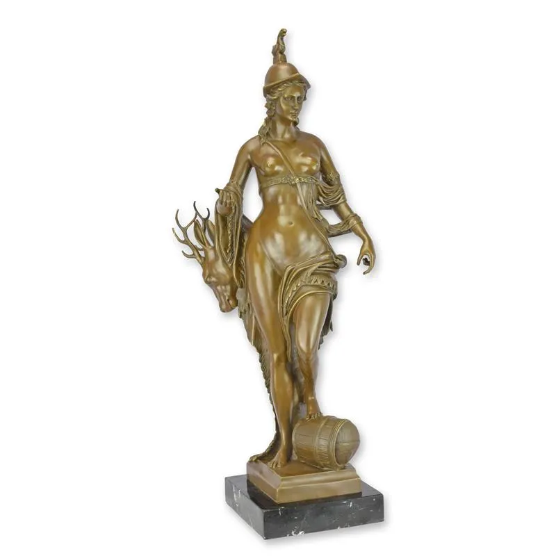 Bronze Bavaria Allegorie auf Marmorsockel