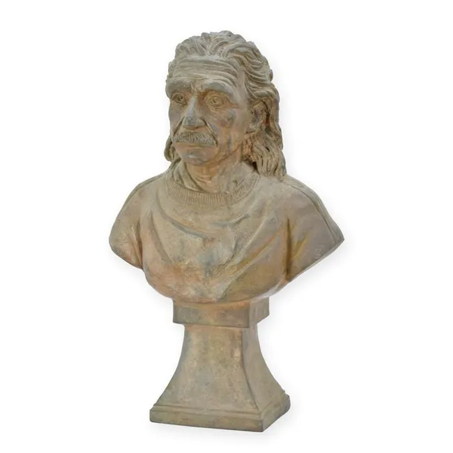 Bronze Bueste Albert Einstein auf klassischem Podest