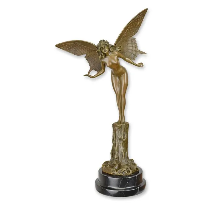 Bronze Fee Skulptur tanzende Figur 49 cm