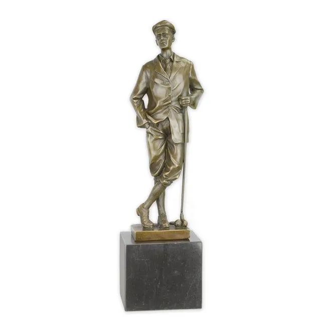 Bronzefigur Golfspieler Skulptur