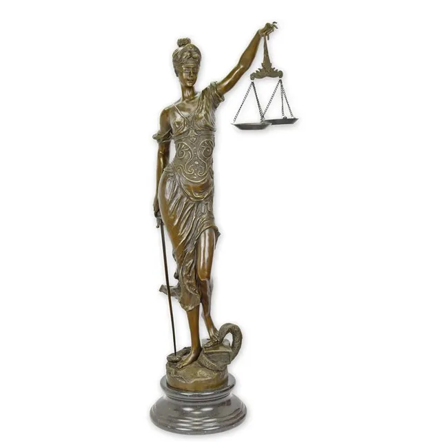 Bronzefigur Justitia 98,4 cm gross Massivbronze Skulptur