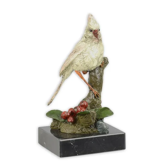 Bronze Kardinalvogel Skulptur 14 cm