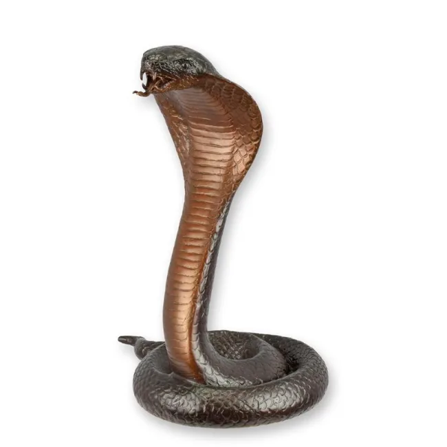 Bronze-Kobra-Skulptur braun 31,6 cm hoch