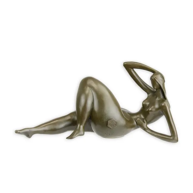 Bronzefigur liegender weiblicher Akt, 23,7 cm lang
