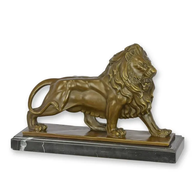 Bronze Loewe Skulptur 30 cm klassisch