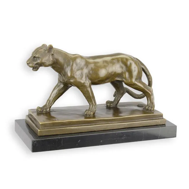 Bronze Loewin Skulptur, 24,1 cm lang