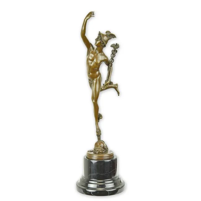 Bronzefigur Merkur Skulptur Gott des Handels und der Schnelligkeit