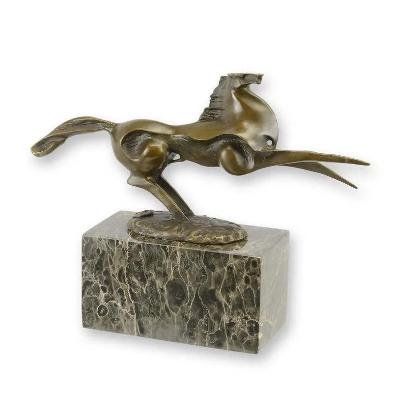 Bronze modernistisches steigendes Pferd auf Marmorsockel