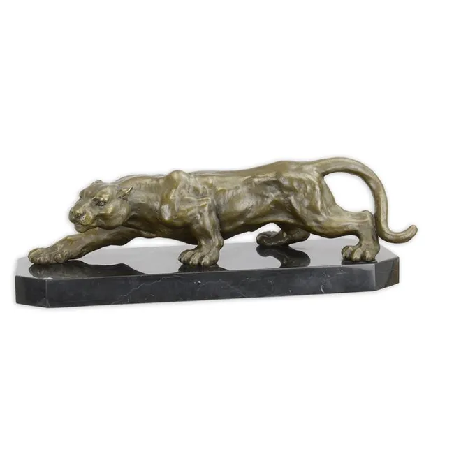 Bronze Panther Skulptur, 42,8 cm lang