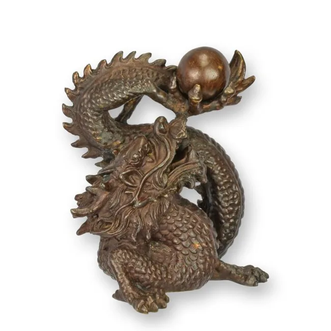Bronze-Skulptur Perle der Weisheit braun 15 cm