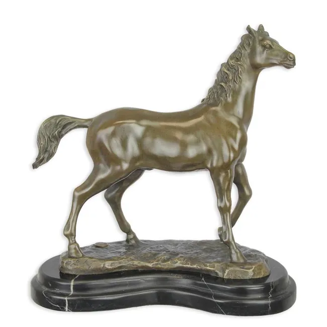 Bronzefigur Pferd 29,7 cm Massivbronze Skulptur Wohnzimmer
