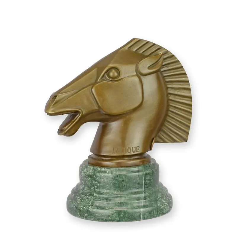 Bronze-Pferdekopf-Skulptur auf Marmorsockel