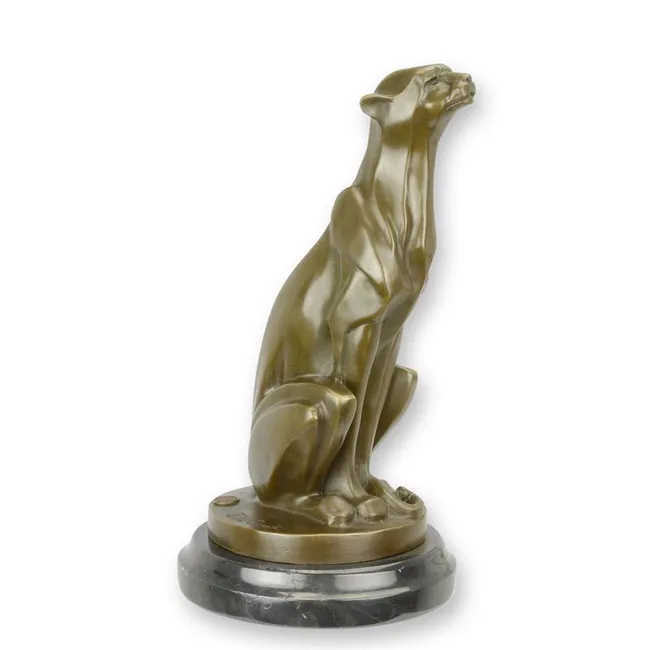 Bronze sitzender Gepard Skulptur, 29,7 cm