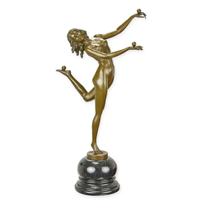 Bronze Skulptur Die Trickstress – akrobatische Frauenfigur 53,8 cm