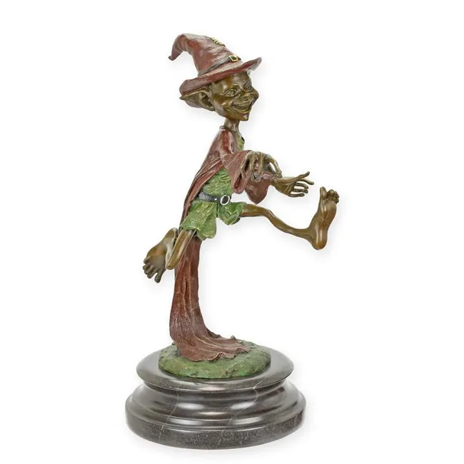 Bronze Zwerg-Skulptur stehend — 26 cm hoch