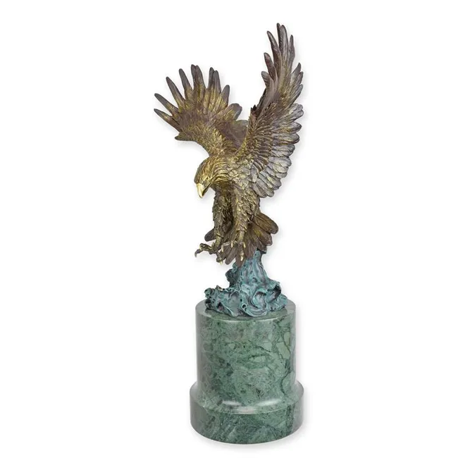 Bronzeadler fliegend Skulptur 48 cm Raubvogelfigur