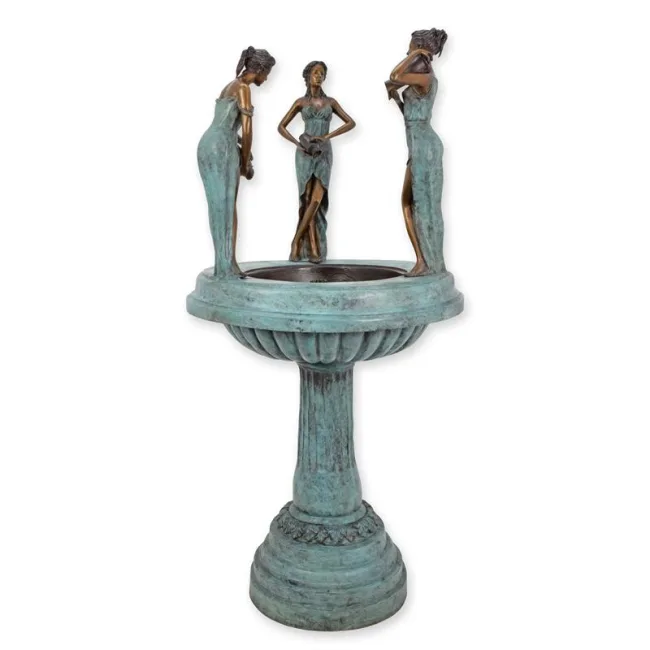 Bronzebrunnen mit drei Frauen 135 cm hoch