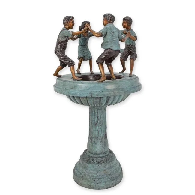 Bronzebrunnen mit vier Kindern 135 cm hoch