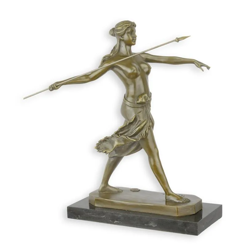 Bronzefigur Amazone Kriegerin mit Speer