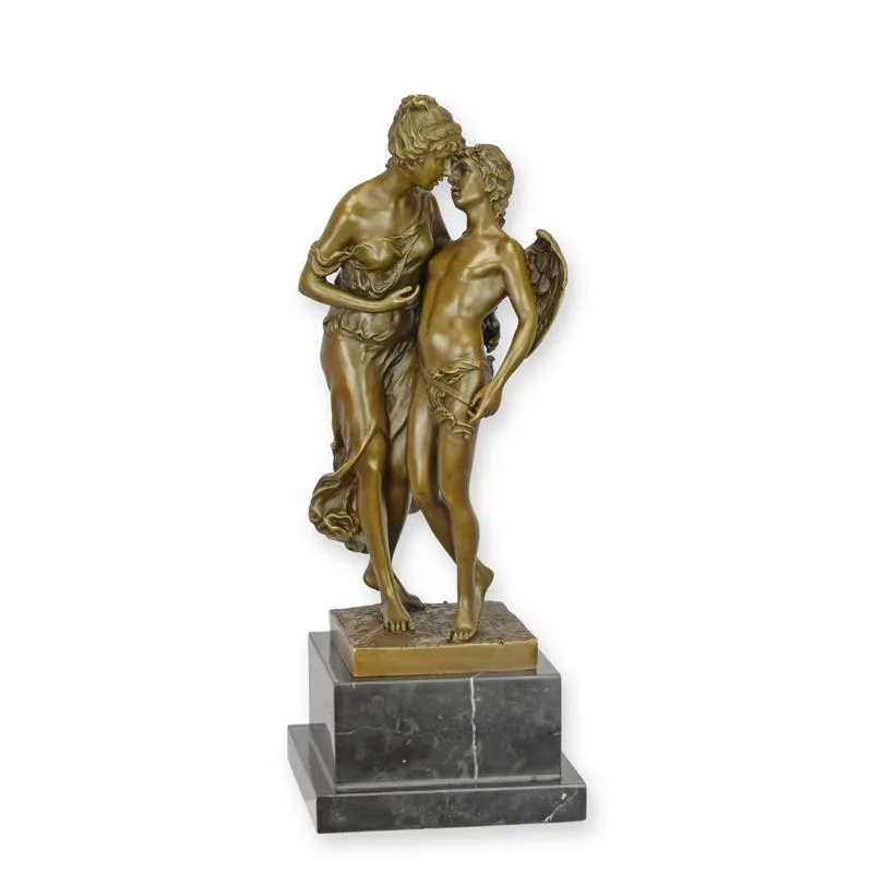 Bronzefigur Amor und Psyche stehendes Paar