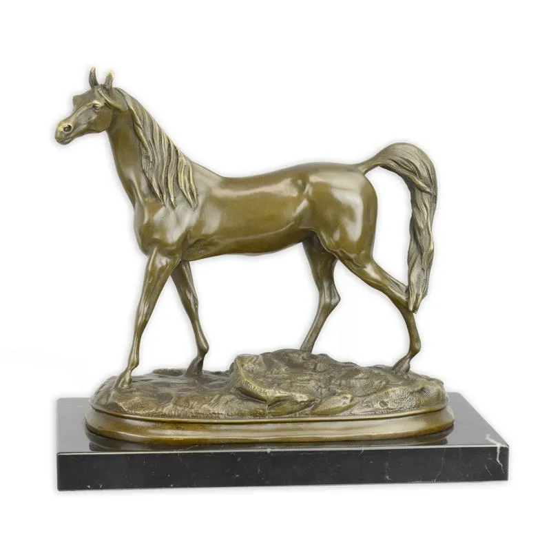 Bronzefigur Araberpferd Ibrahim auf Marmorsockel 21 cm