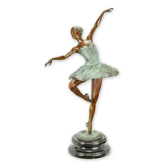 Bronzefigur Ballerina mittelgross auf Marmor