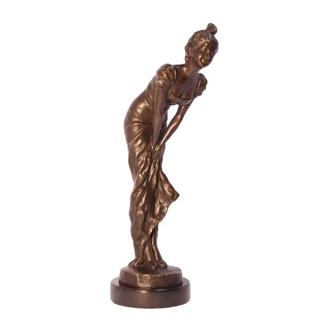 Bronzefigur elegante Dame Skulptur