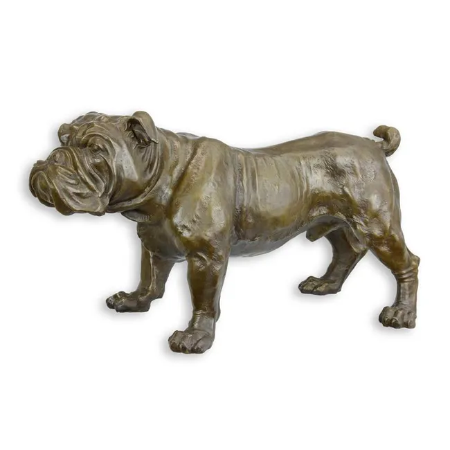 Bronzefigur Englische Bulldogge 54,5 cm lang