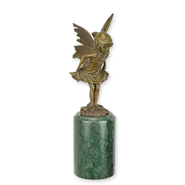 Bronzefigur Fee mit Schmetterlingsfluegeln Fantasie