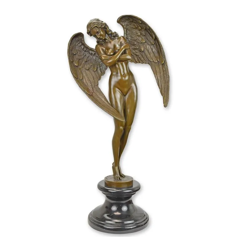 Bronzefigur geflügelte Frauenfigur „Die geflügelte Nacht“