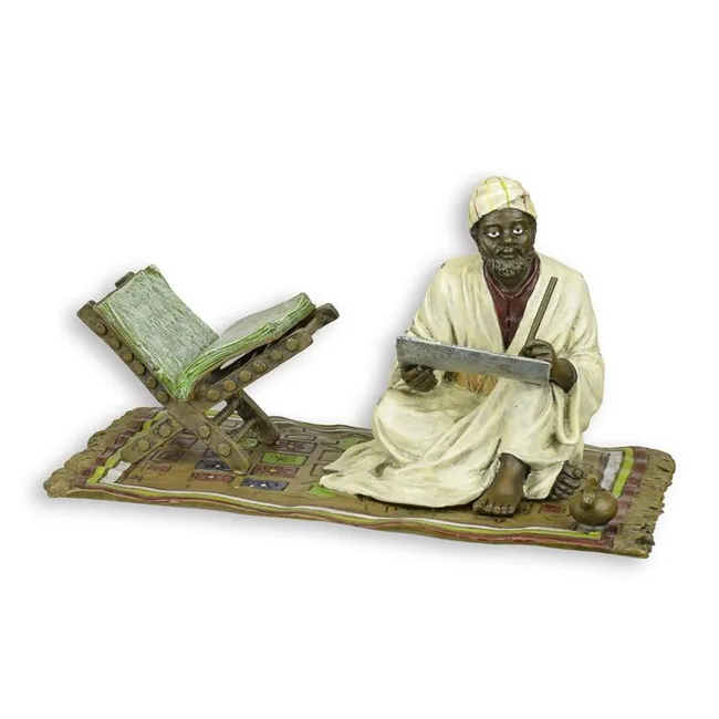 Bronzefigur Koran-Schreiber auf Teppich orientalische Gruppenszene