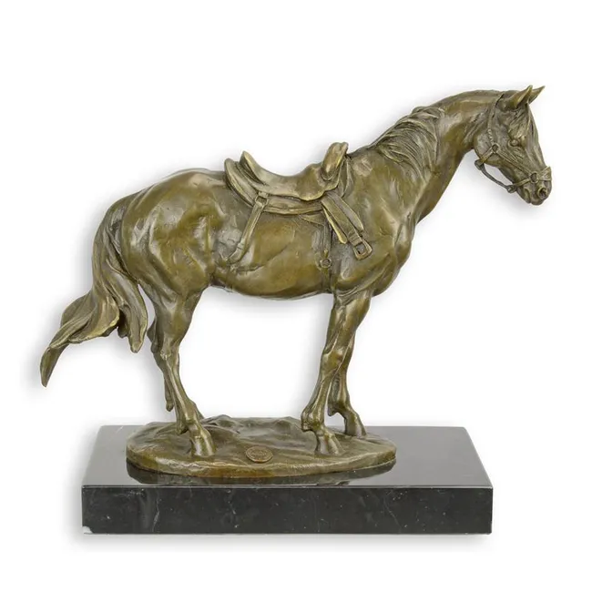 Bronzefigur Reiter zu Pferde - 24,5 x 28,5 cm