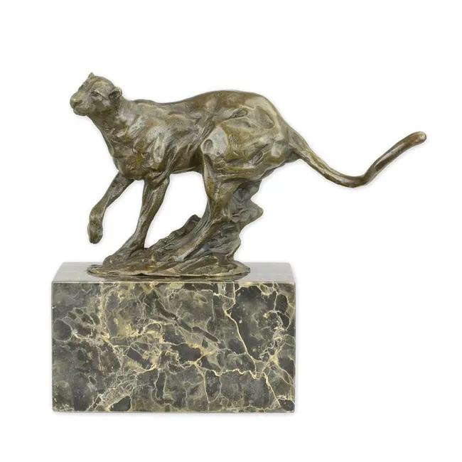 Bronzefigur rennender Puma