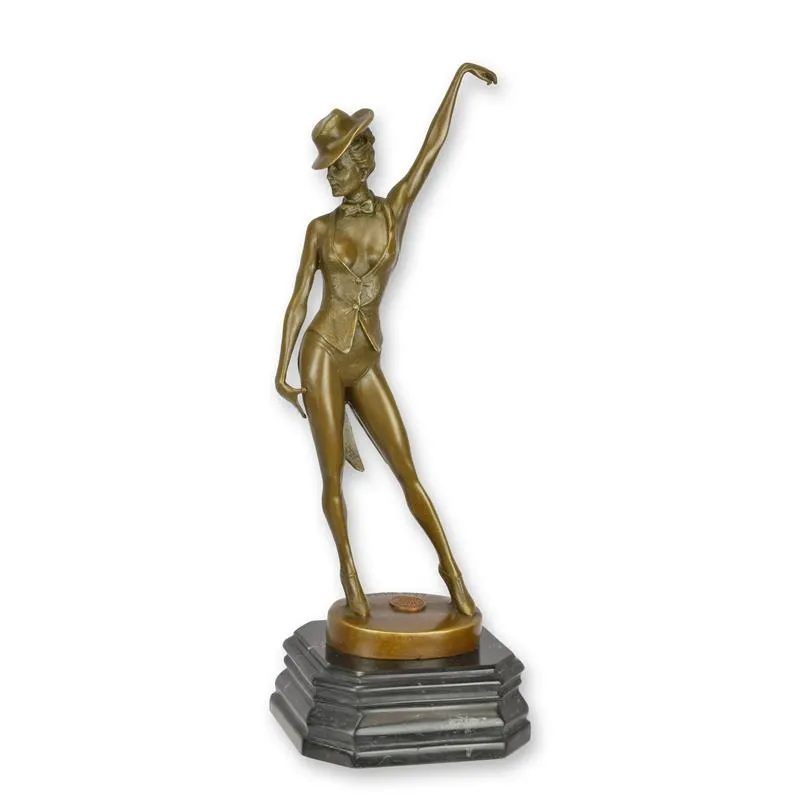 Bronzefigur Revuetänzerin mit Hut