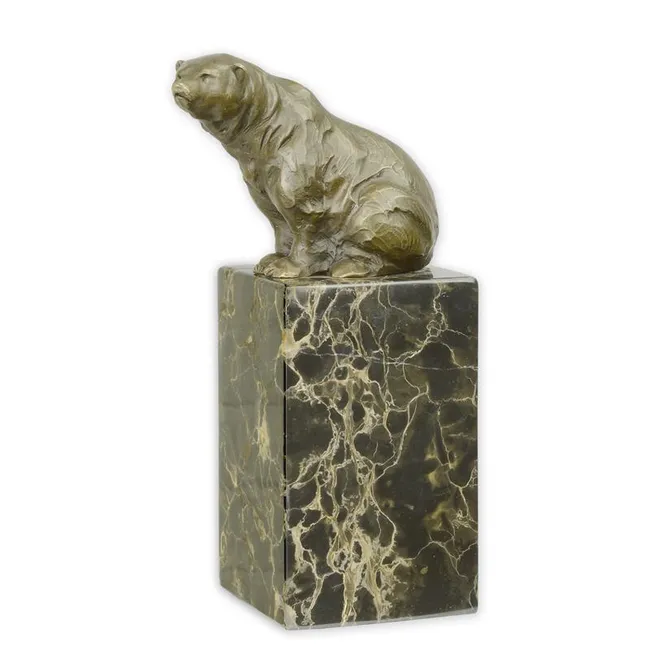 Bronzefigur sitzender Baer