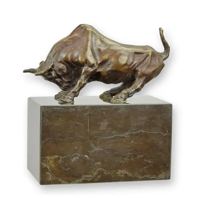 Bronzefigur Stier 14,5 cm hoch kompakt