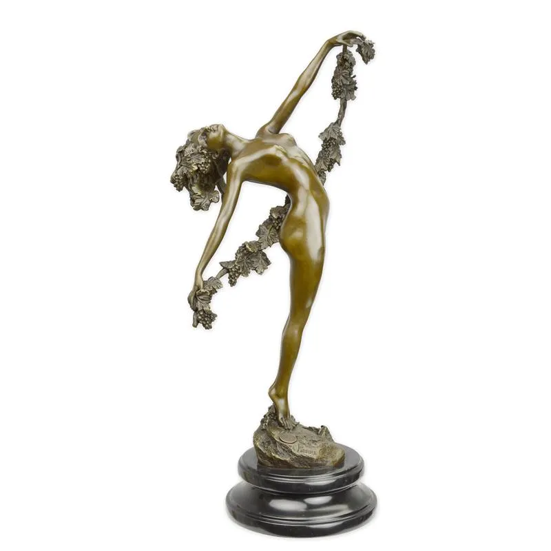 Bronzefigur The Vine Frau mit Weinranke 41,8 cm