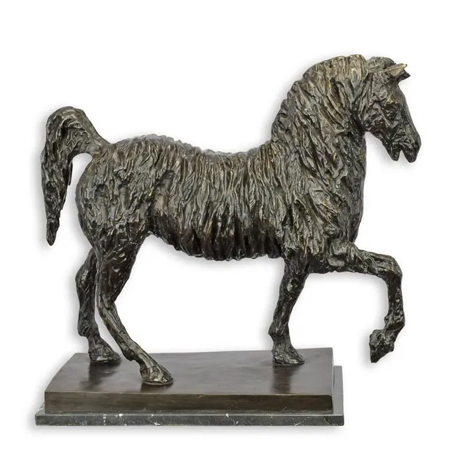 Bronzefigur trabendes Pferd