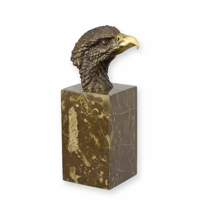Bronzeskulptur Adlerkopf – 20 cm kompakte Figur