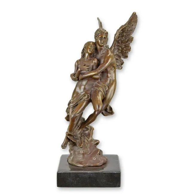 Bronzeskulptur Amor und Psyche Umarmung klassisch
