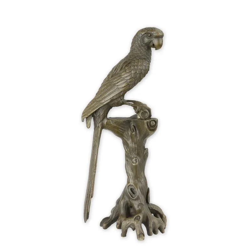 Bronzeskulptur Ara Papagei auf Baumstumpf 18 cm